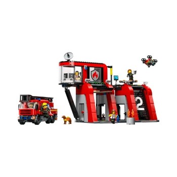 Photo Caserne et camion de pompier Lego City Réunion