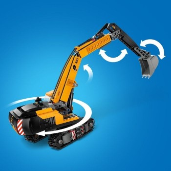 Fonctionnalités Pelleteuse de chantier jaune Lego City Réunion